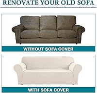 Vista 4 de Funda elástica para sofá Flamingo P de alto estiramiento, funda antideslizante para sofá de 3 cojines, protector lavable para muebles con mascotas