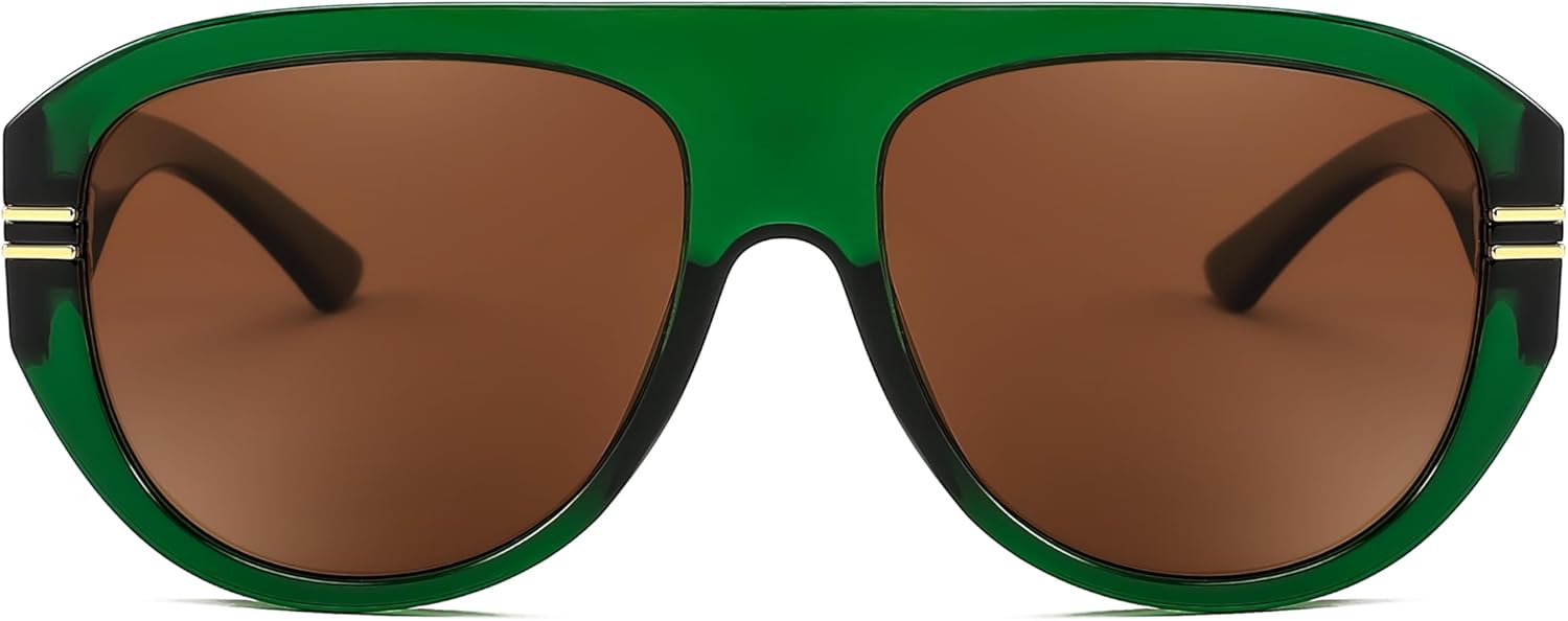 FEISEDY Retro Polarized Aviator Sunglasses for Men Women Trendy 70s Vintage Plastic Frame Sun Glasses B4150