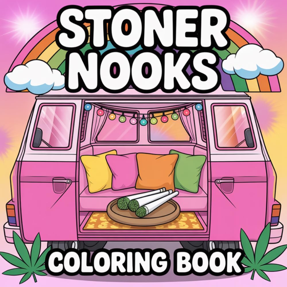 Stoner Corners Coloring Book: 50+ Trippy Spaces Coloring Pages and Psychedelic Chill Room for Adults Relaxation & Creativity
