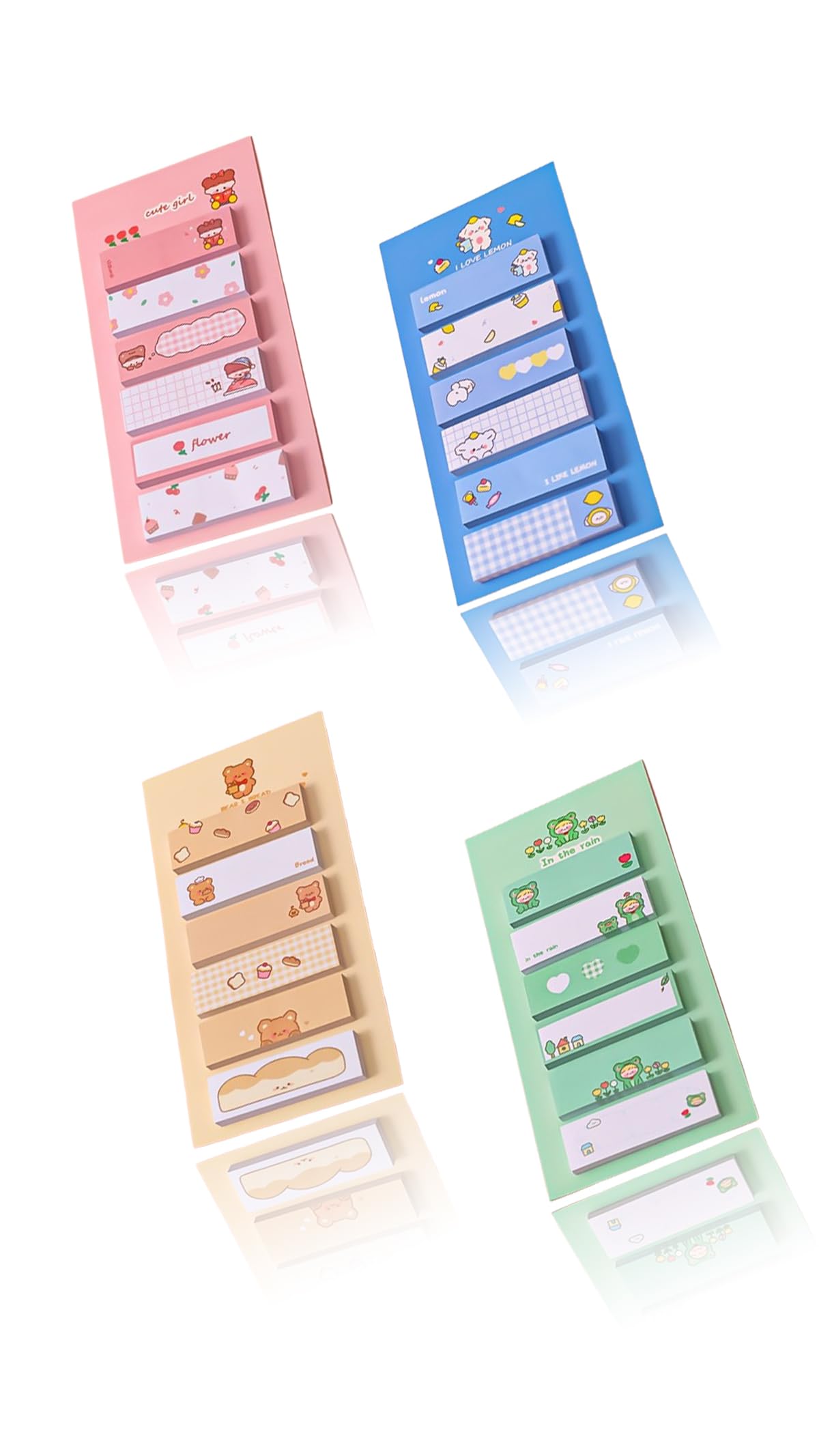 Sweet seven 1440 Pcs Cute Girl Animal Sticky Notes - Kawaii Animal Pattern Adhesive Sticker Memo Pad for School Supplies - Stationery Decoration