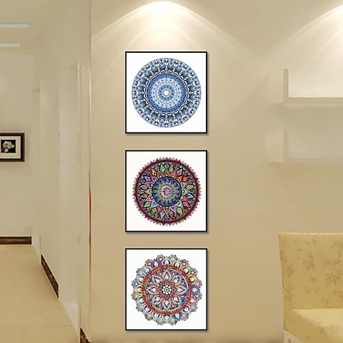 Miniatura 7 de Kits de pintura de diamantes de mandala 5D para adultos, pintura de diamantes de imitación de forma especial para adultos, principiantes y niños