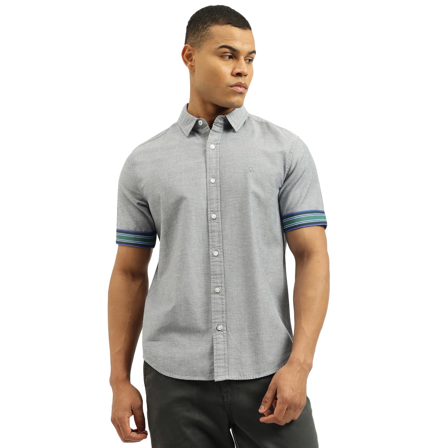 united colors of benetton Men's Textured Relaxed Fit Shirts-picture-40