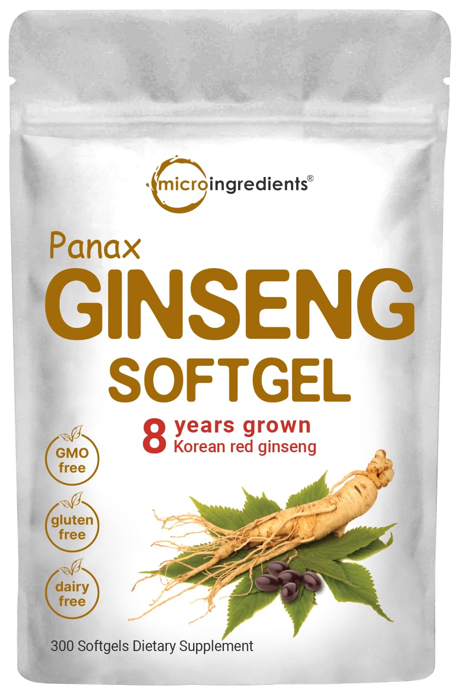 Red Panax Ginseng Supplement 6,000mg Per Serving, 300 Softgels | High Potency Korean Ginseng Root Extract with Active Ginsenosides | Supports Energy & Immune Health | Non-GMO