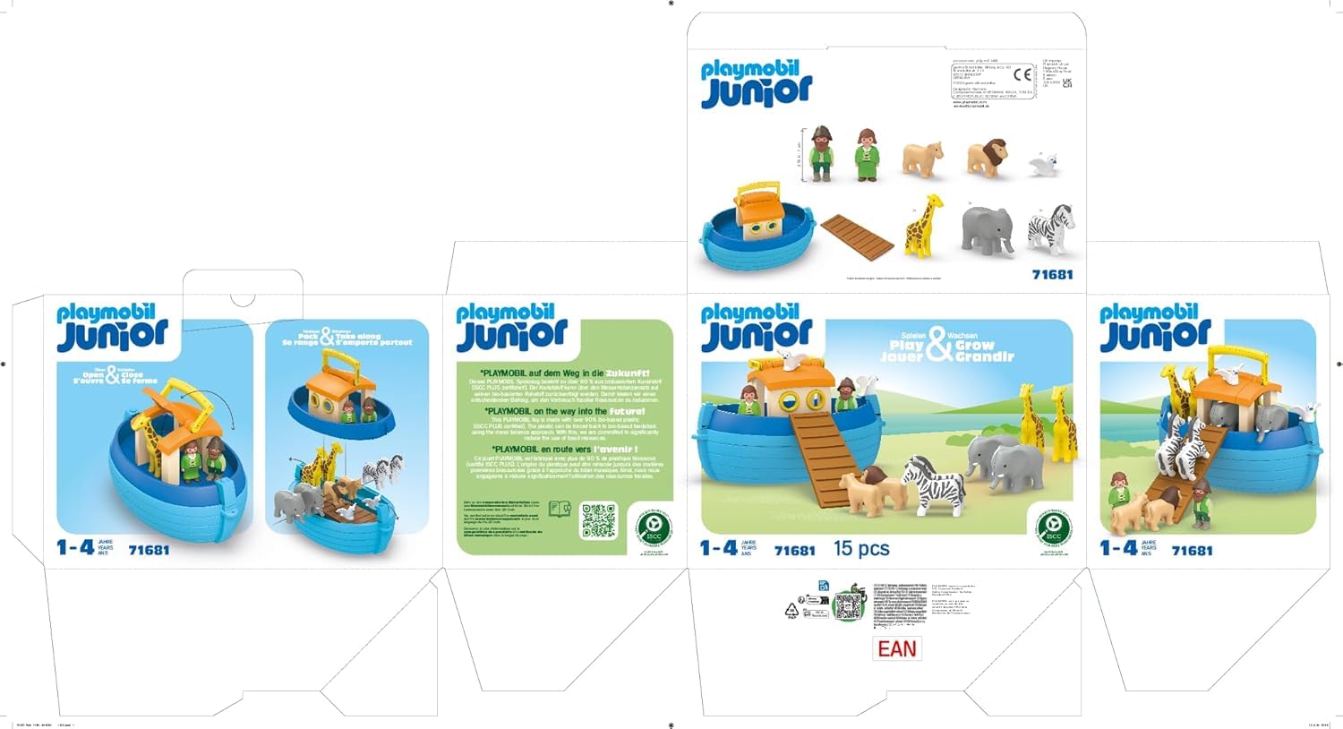 PLAYMOBIL JUNIOR | Meine Mitnehm-Arche Noah | nachhaltiges Spielzeug für Kinder ab 1 Jahr | 71681