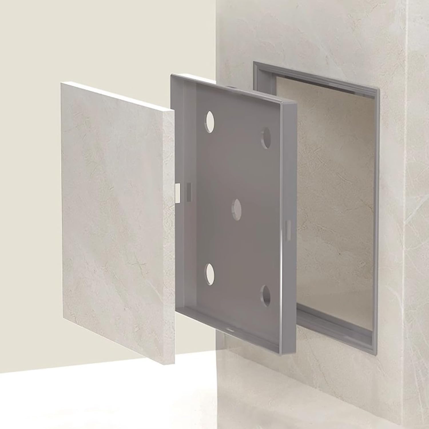 k3Mq9Rw Recessed Access Panel Splicable Access Panel, Embedded Buckle-type Access Door(Grey,15x20cm (5 7/8" x7 7/8"))