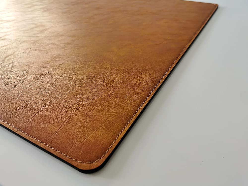 Schreibtischunterlage in Lora Leder 60 x 40 Senftbraun