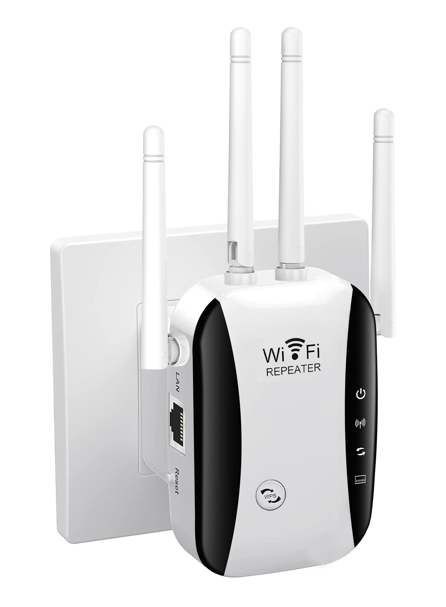 Amplificateur WiFi 300Mbps 2025 - 4 Antennes, 2 Ports LAN, Répéteur Universel, Élimine Zones Mortes