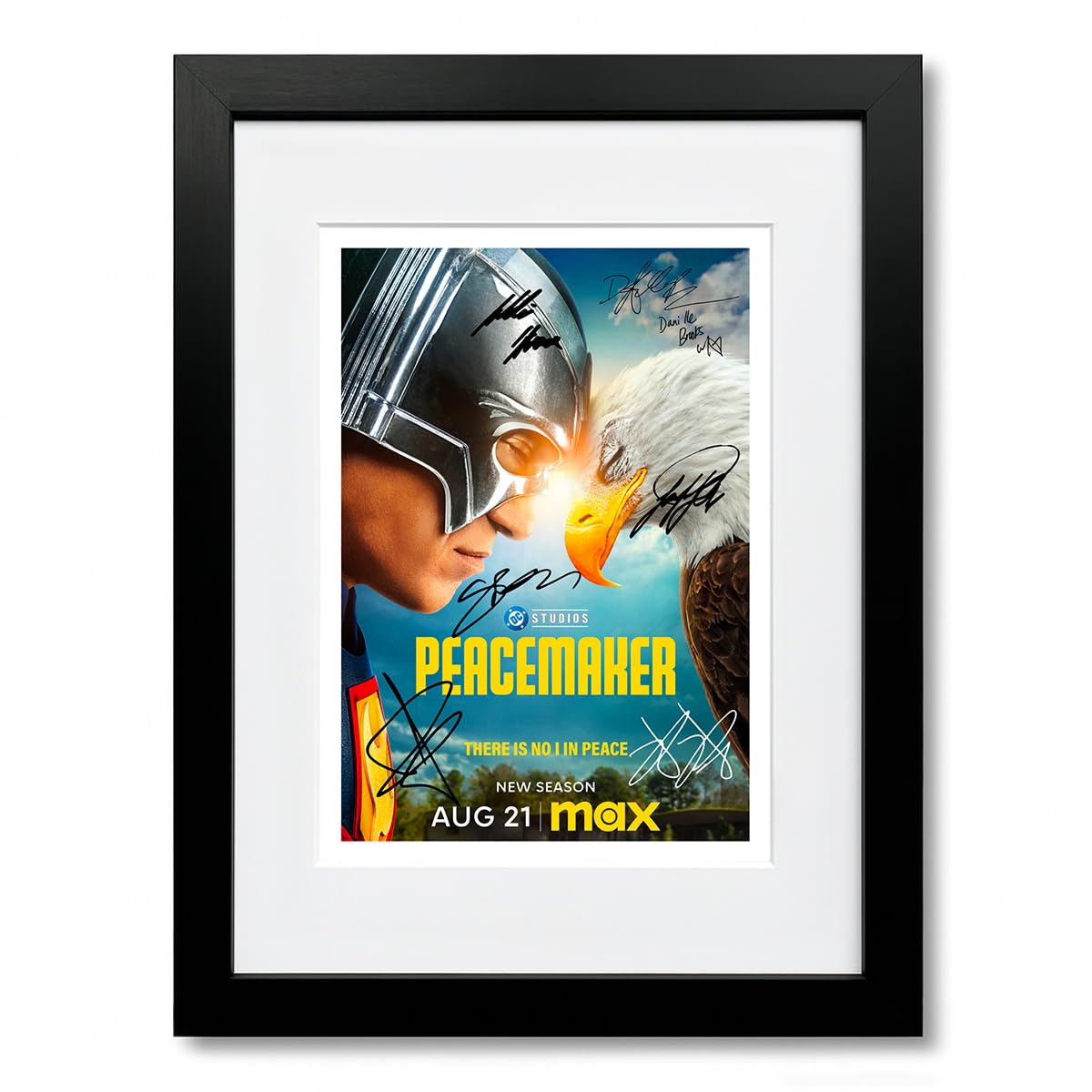 Peacemaker Cast Signed A4 Poster Photo Print Framed Autograph Gift TV Show John Cena Danielle Brooks Freddie Stroma (A4 Framed & Mounted)