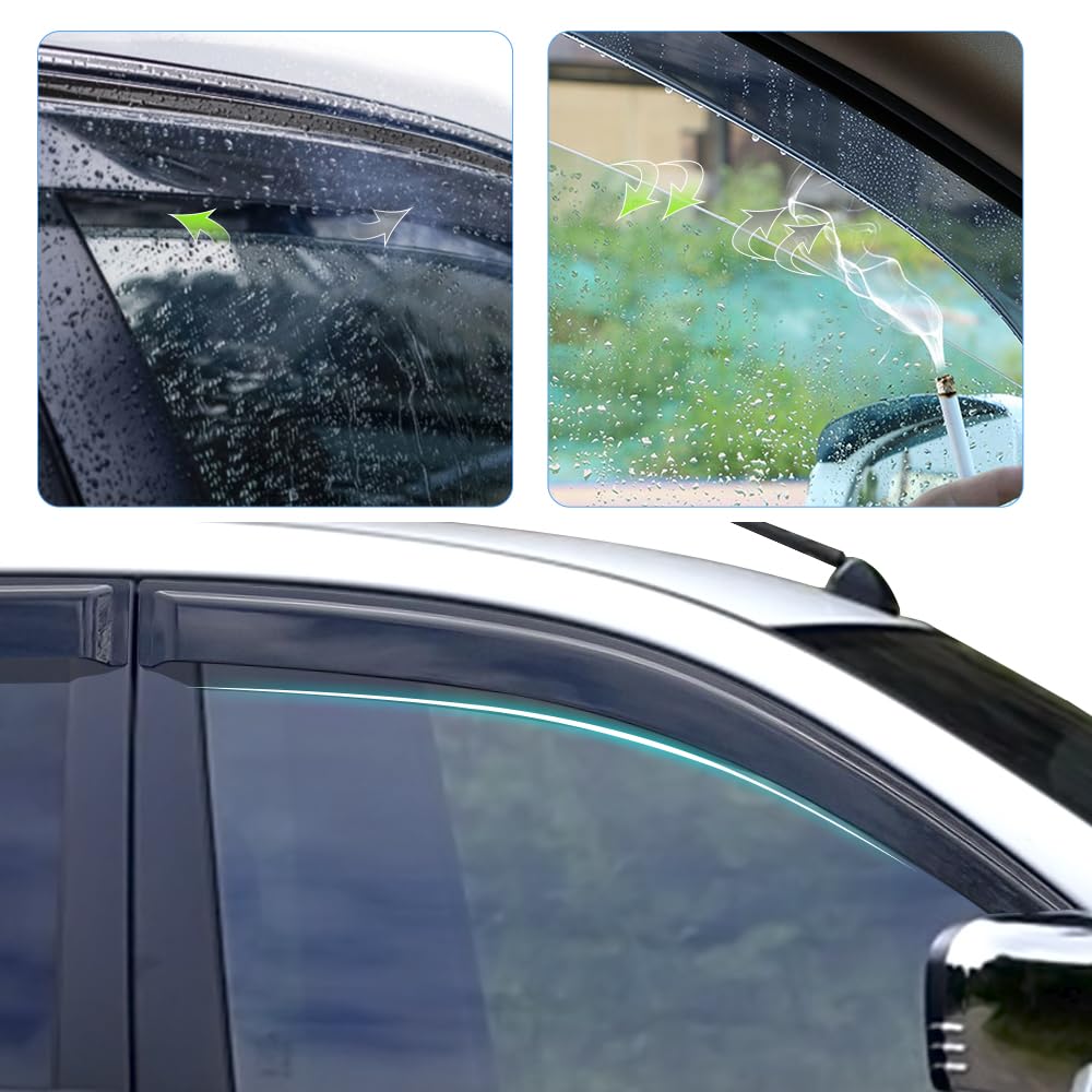 Deflectores de viento para Mitsubishi L200 Triton 2006 – 2014 MK6 MK7 de doble cabina externa, 4 unidades
