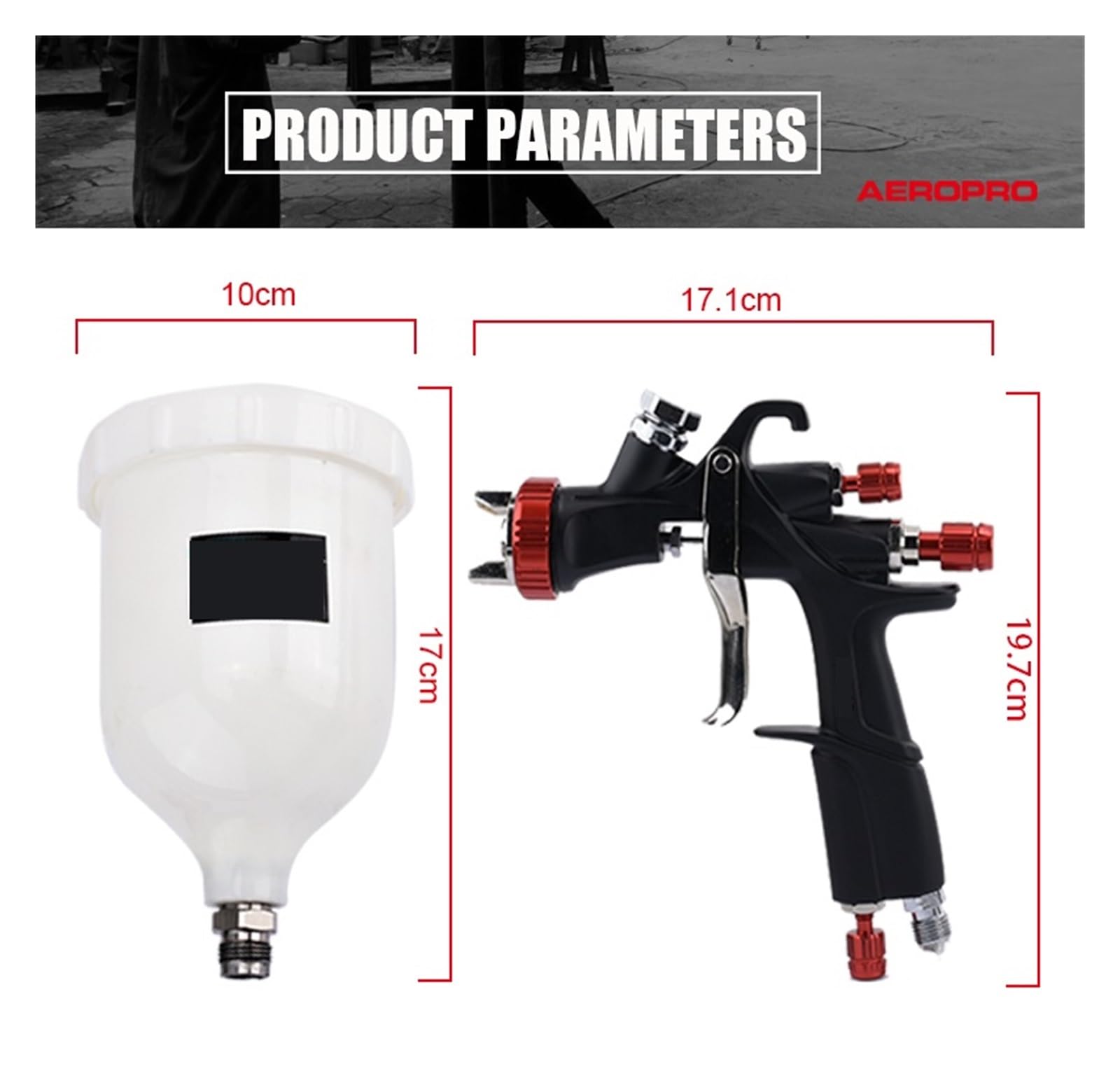 Pistolet natryskowy, Pistolet natryskowy Pistolet do lakieru samochodowego R500 Pistolet na sprężone powietrze Wysoka atomizacja Spray samochodowy Dedykowany 1,3 mm, 1,4 mm, 1,5 mm, 1,7 mm, 2,0 mm | 2.0mm gun