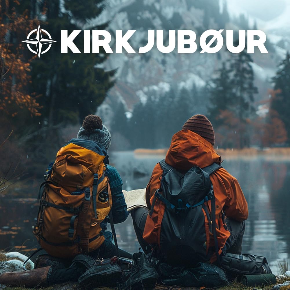 Kirkjubøur® Stjärna 5-częściowy zestaw krzeseł kempingowych ze stołem, wodoodporne meble kempingowe, zestaw na festiwale, do namiotu, wędkowania (granatowy)