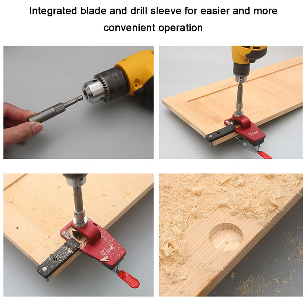 Irfora Utensile per trapano a cerniera da 35 mm, perforatore a cerniera, lavorazione del legno, guida per foratura, localizzatore con dispositivo, apertura a foro in metallo