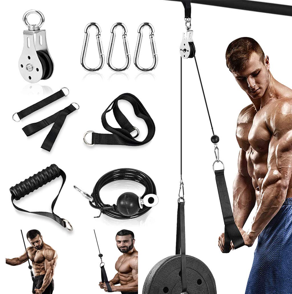 Fitness Pulley System Gym Machine, Weight Pulley System 70'' for Arm