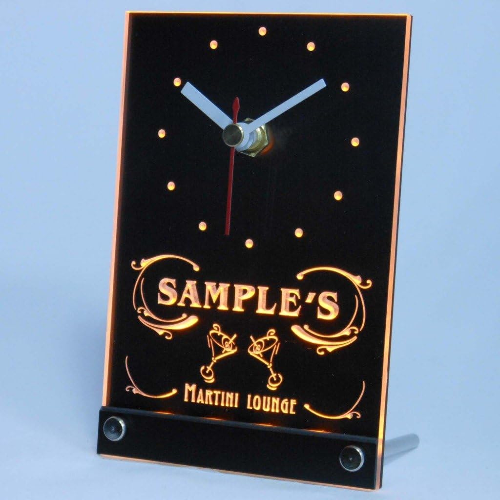 ADVPRO tncti-tm Personalized Custom Martini Lounge Cocktails Neon Led Table Clock