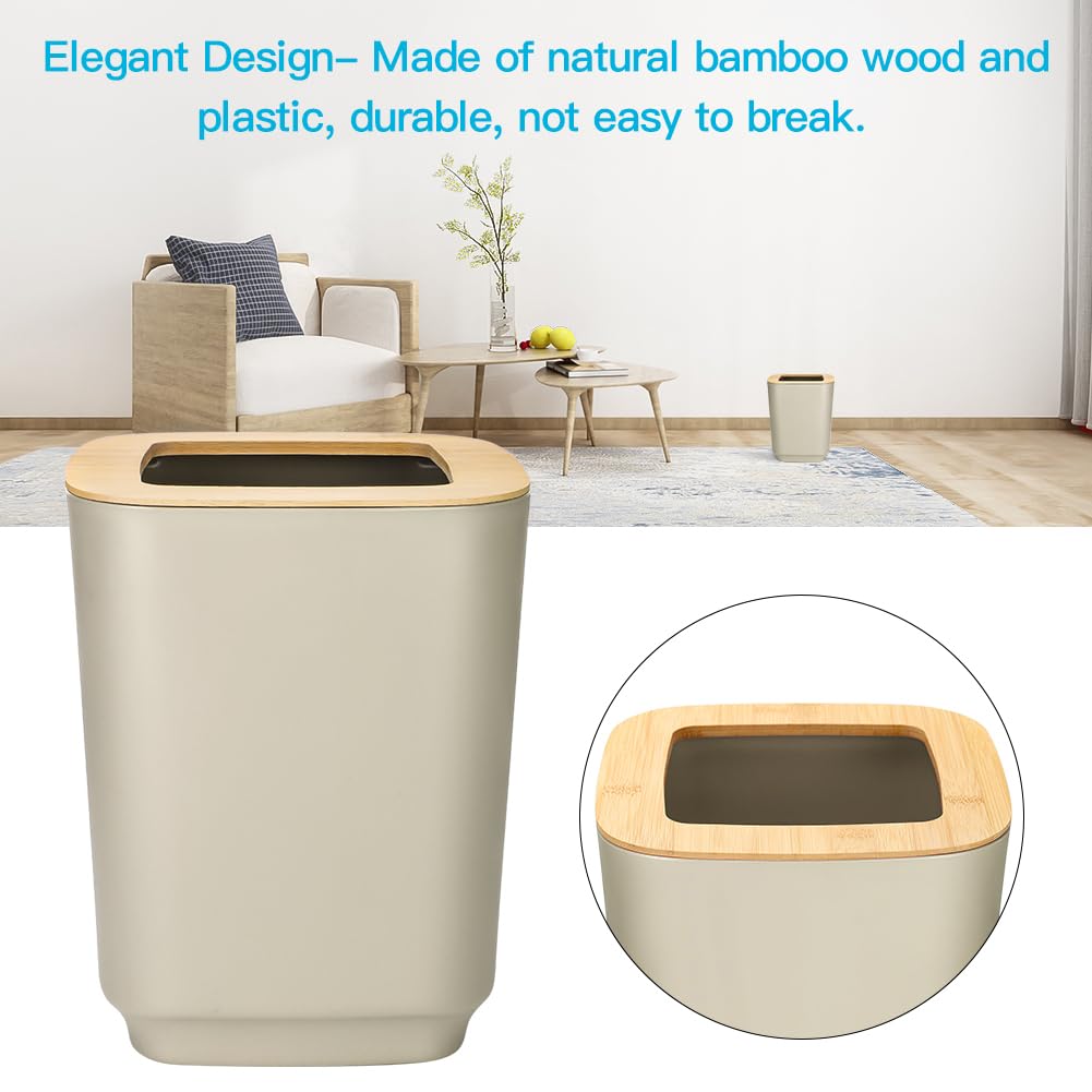 JOTOM Juego de 6 accesorios de baño de bambú, diseño moderno, 6 piezas, dispensador de jabón, soporte para cepillo de dientes, taza de dientes, jabonera, cepillo de inodoro, basura para baño,