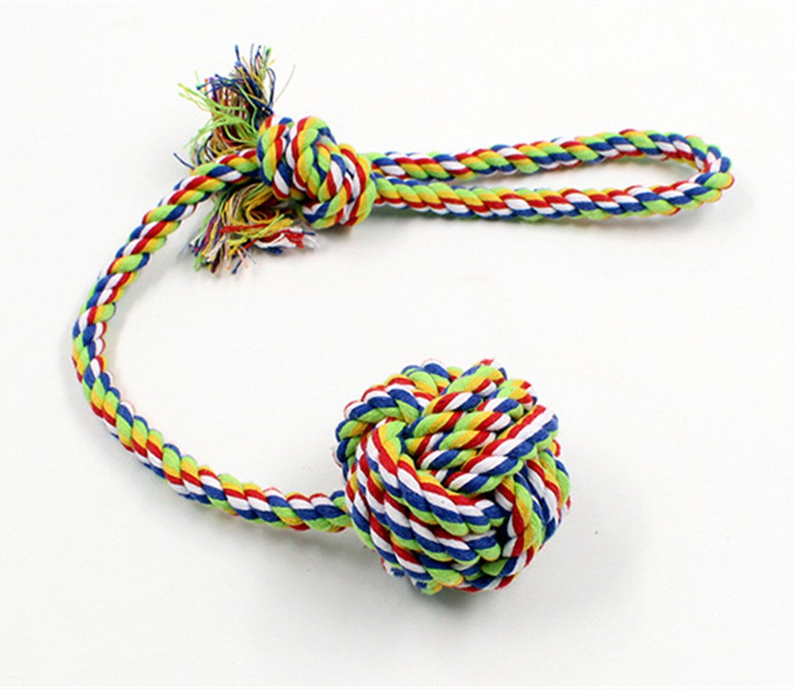 BoowholDog Balls Cat Balls Cotton Rope Dental Care Function Chew Toy Cotton Rope Toy Hand Knitting Clean Teeth Rope