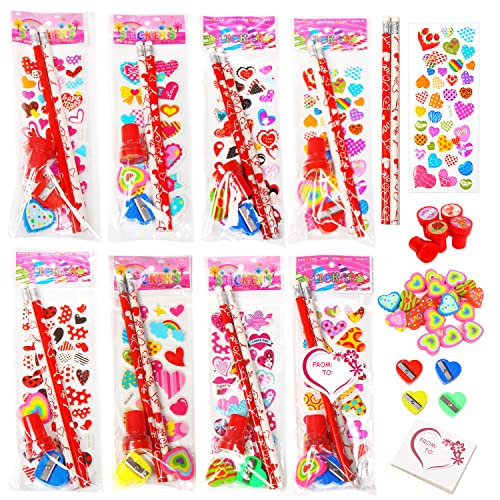CCINEE Kits de papelería para el día de San Valentín, juguetes de cambio de regalo para el aula de San Valentín, suministros para bolsas de fiesta de San Valentín, paquete de 28 Cover