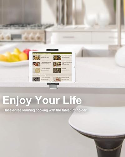 Miniatura 8 de woleyi Soporte para tablet de gabinete de cocina, soporte para tablet y teléfono fácil de instalar para iPad Pro 9.7, 10.5, 12.9 Air Mini, iPhone,