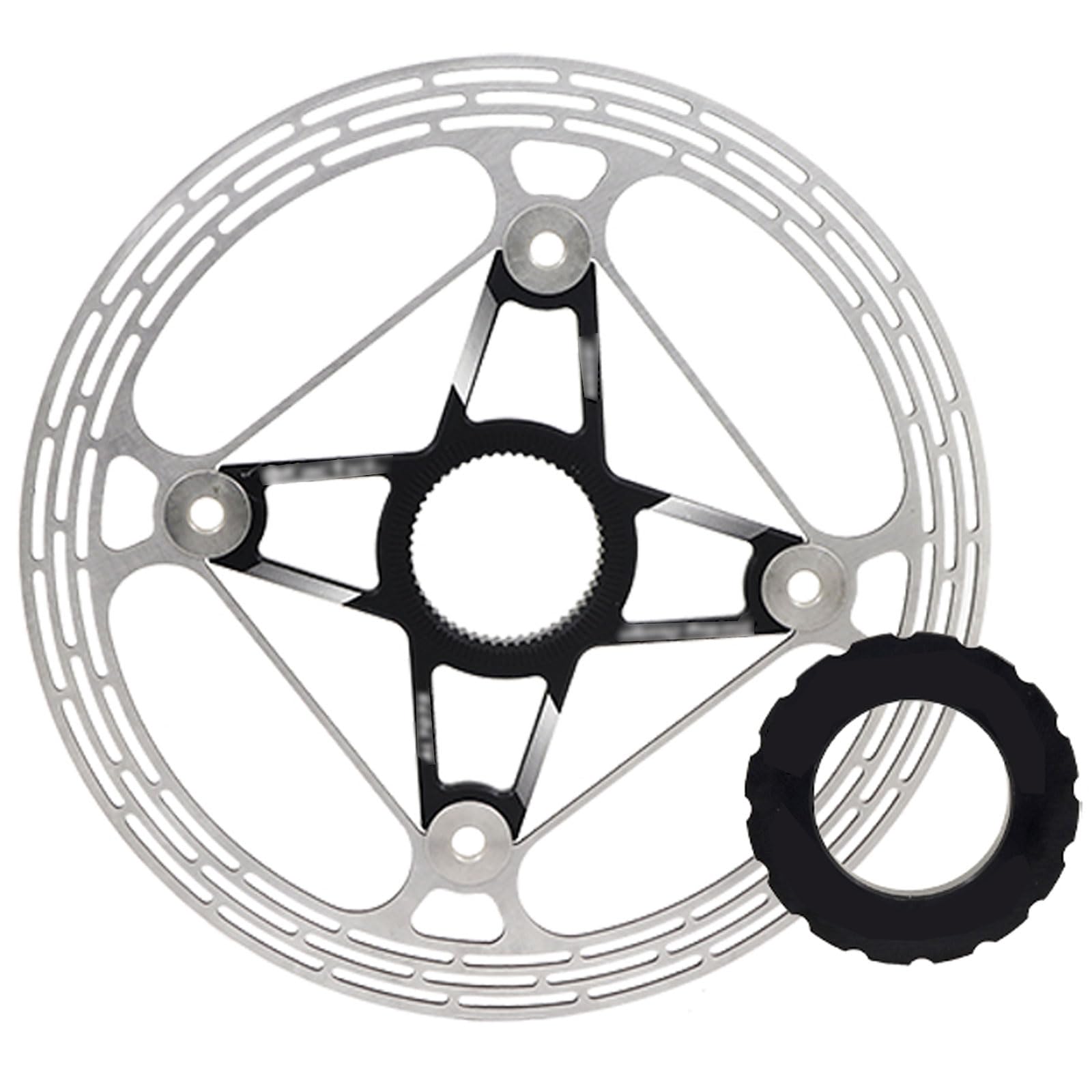 Disque de Frein à Disque Rotor de Frein à Disque de vélo en Acier Inoxydable, léger et Durable, avec compatibilité de Verrouillage Central, 1 pièce(Red,180mm)
