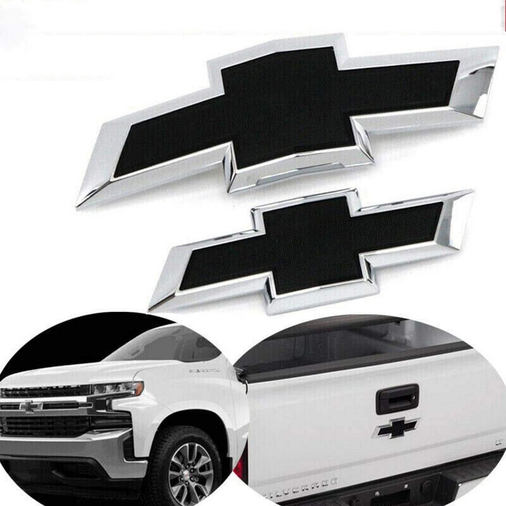 Car & Truck Parts Full Black Front & Tailgate Bowtie Emblem For 2016