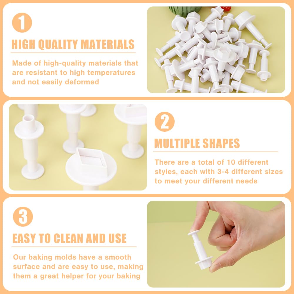 35-teiliges Fondant Plunger Cutter Set – Ausstechformen Mit Auswerfer Für Torten, Kekse & Deko