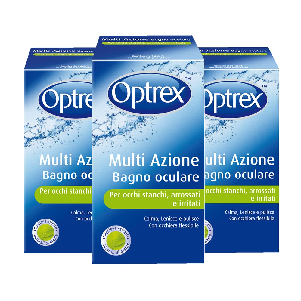 Optrex Multi Action Eye Wash, per occhi stanchi, scomodi e irritati (confezione da 3 x 300 ml)