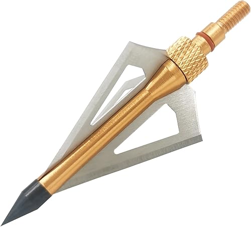 Miniatura 48 de 12 unidades de 100 granos de caza con flechas atornilladas, 3 cuchillas, puntas de flecha compatibles con ballesta y arco compuesto + 1 estuche