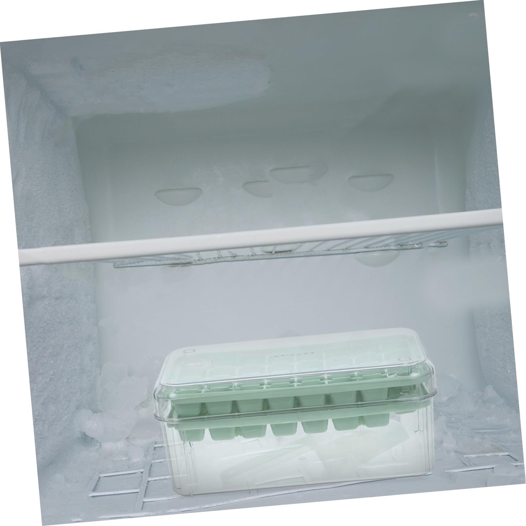 Alipis Ice Cube Tray mit Deckel und Behälter Wiederverwendbare Eiswürfelform für Gefrierschrank Einfache Entnahme für Cocktails Whiskey Kaffee Tee Doppellagig