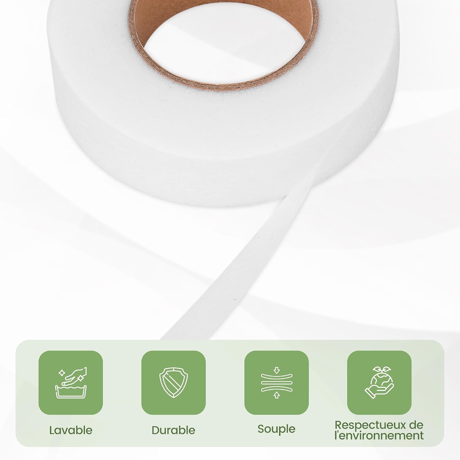 Hem Tape for Iron-On Ironing Tape for Textiles such as Trousers Curtains Curtains White 2 cm x 60 m