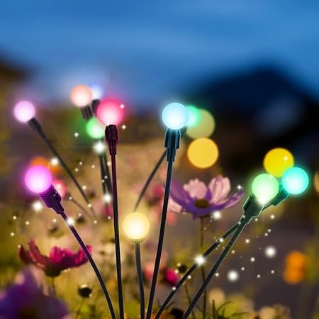 Priyadarshi Solar Garden Lights - New Upgraded Solar Light, Wind Swaying Solar Lights Outdoor Waterproof with Steady on and Flashing Modes, High Flexibility Solar Light 6 PCS (Set of 1)