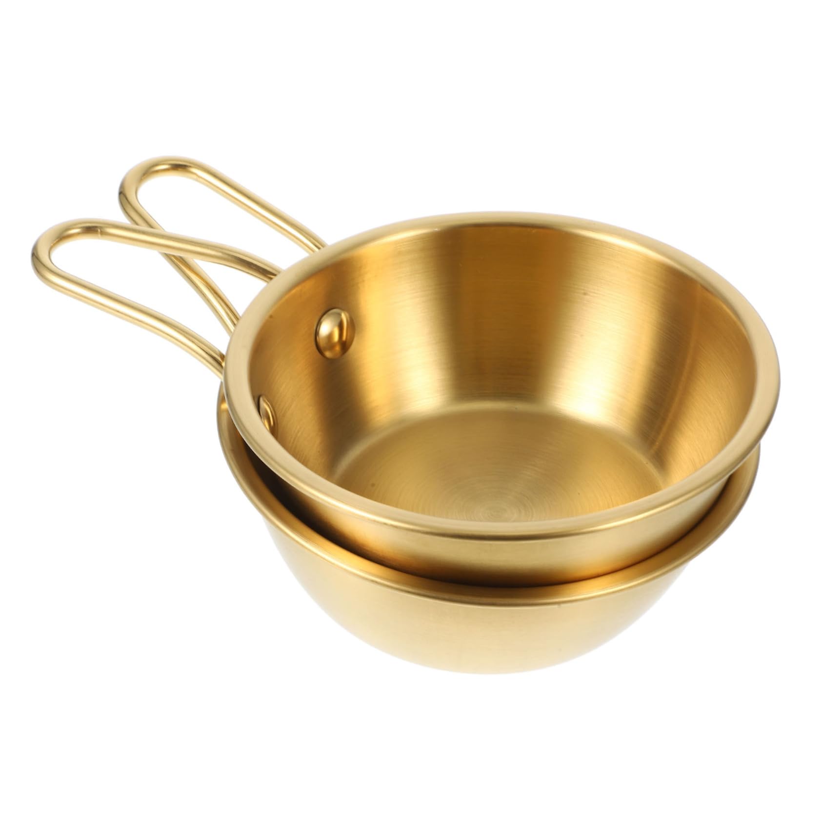 MUCKLILY Ergonomic Handle Korean Sauce Bowls Multi-use Rice Wine Bowls for Home Restaurant Korean Tableware