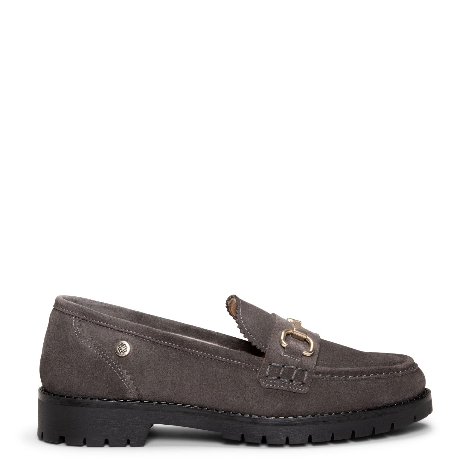 miMaO. Mocasines cómodos de Mujer con Detalle Dorado y Piso Track. Plantilla de Gel. Zapatos de Piel Hechos en España