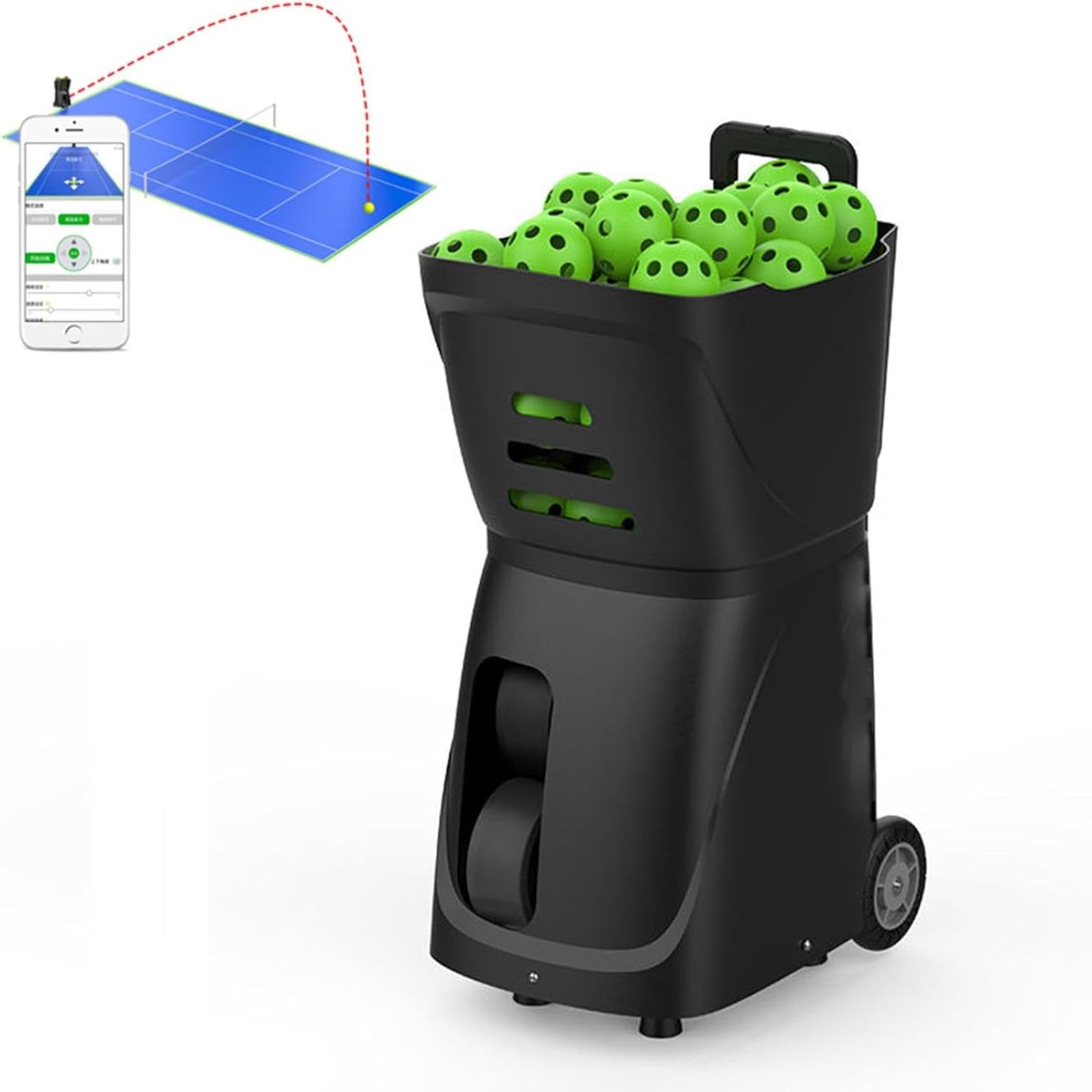 IMOSEI Tennis Ball Machine Automatic Ball Launcher, Tennis Robot Tosser, 100 Large Capacity, Mobile App Control, 5-8H Battery Life, for Tennis Players of All Levels