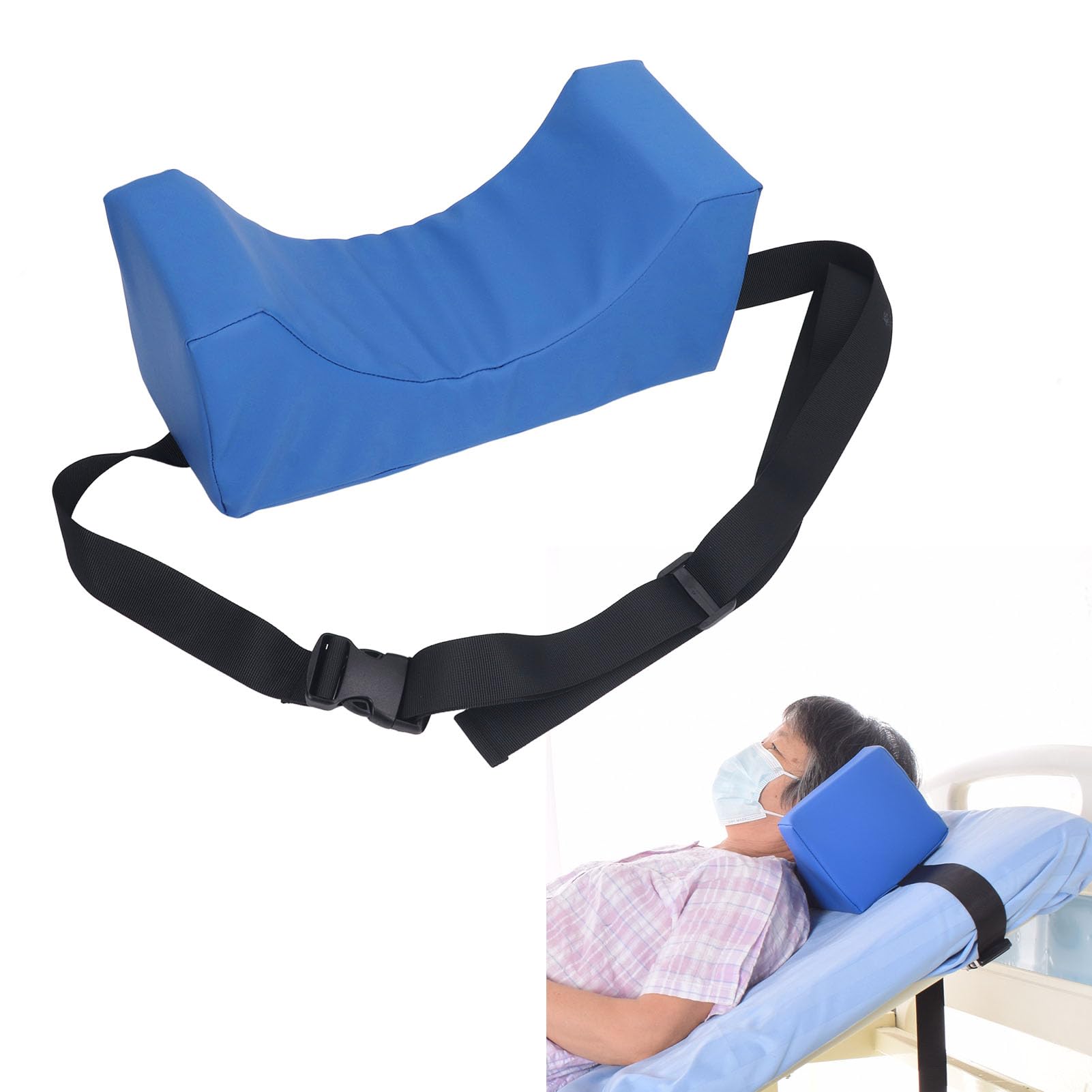 ZJchao Oreiller de Positionnement de Tête de Fauteuil Roulant, Oreiller de Soutien de Cou Confortable et Respirant en Cuir PU, Appui-tête de Fauteuil Roulant, Oreiller de Stabilisation