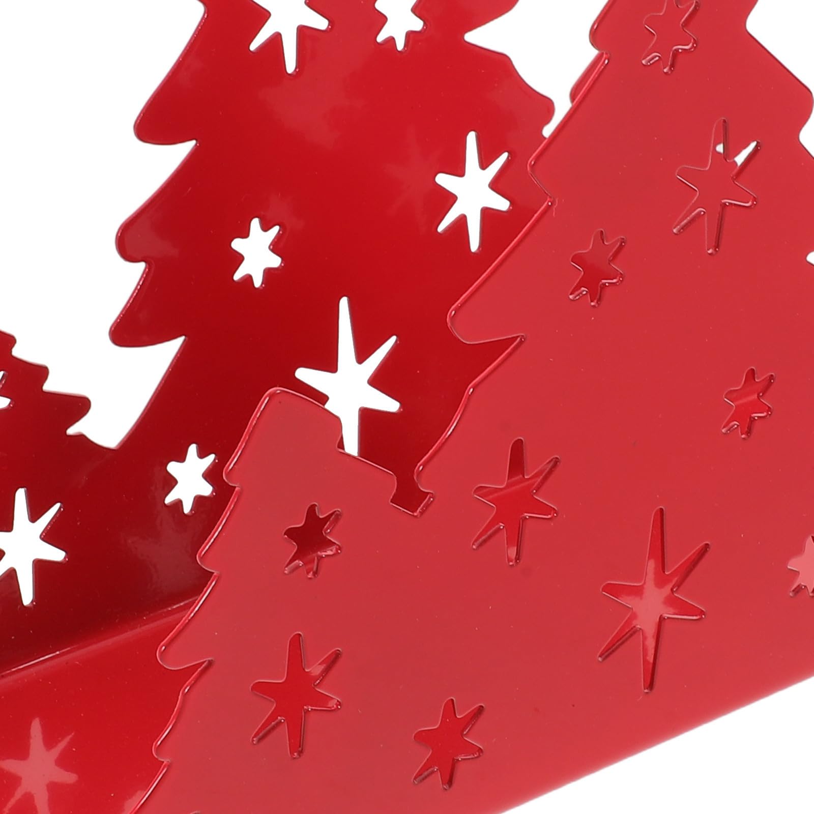 FRCOLOR 5 Pezzi Porta Tovaglioli Albero di Natale in Acciaio Inox Rosso per