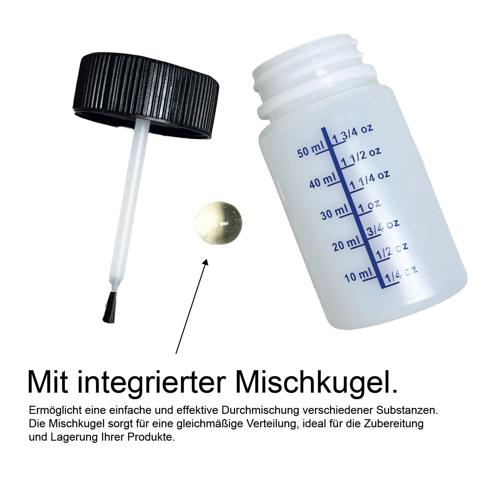 Farbmanufaktur CONTURA Nur das Beste für ihr Holz 50ml. Pinselflasche Leer-flasche mit Pinsel Kindersicherung Kunststoff Reparatuflasche Tupfflasche (50)