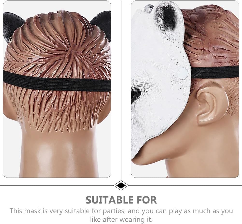 LUOZZY Polar Bear Mask Halloween Cosplay Costume for Adults Decoration Props PU Fancy Dress Novelty Full Head Masks - Image 3