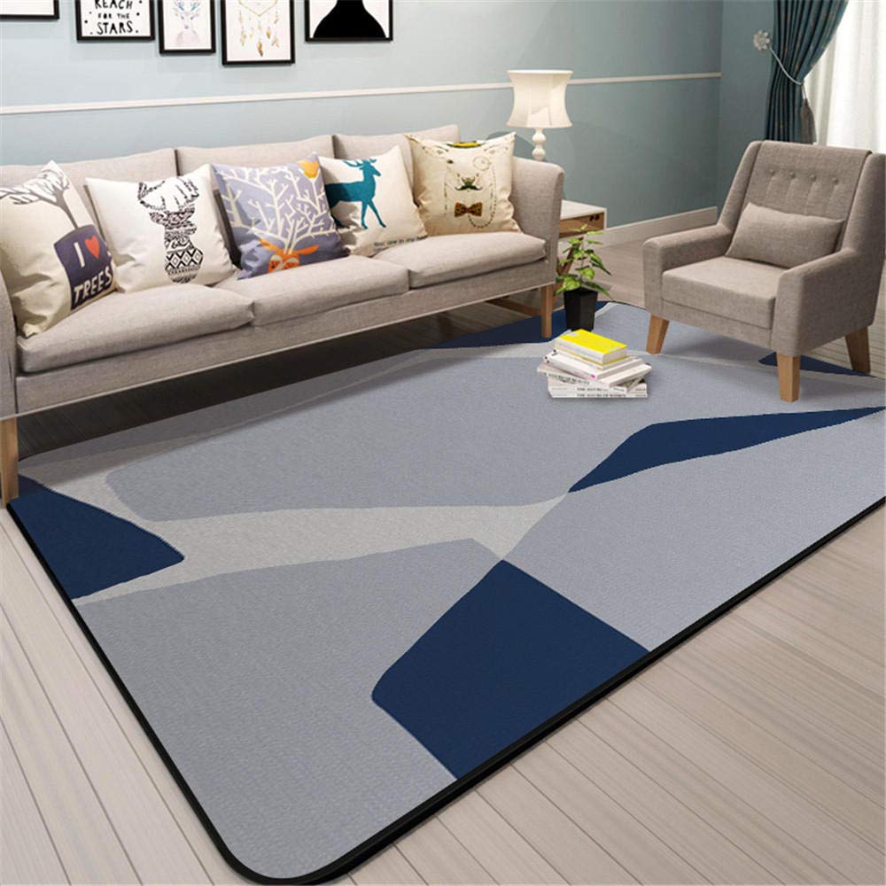 Tapis intérieur gris-bleu durable tapis de salon et chambre 120 x 160 cm