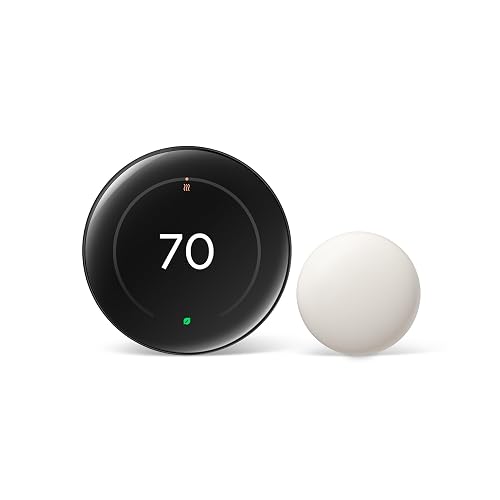 Google Nest Learning Thermostat 4th Gen with Temperature Sensor (Obsidian)