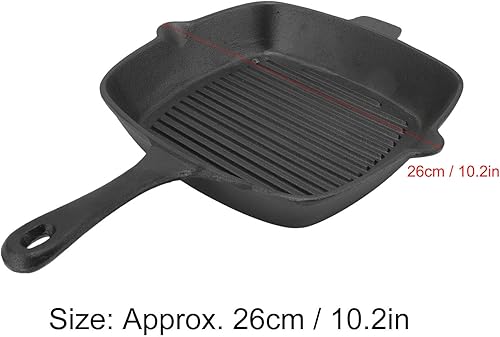 Sartén de hierro fundido, olla segura de gran capacidad con asa, regalos para chef, carne, pescado, filete y verduras