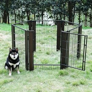 Dog Playpen, 32″ Height Dog Pen, Heavy Duty, Safe and Sturdy, Foldable Dog Fence for Indoor and Outdoor Use (Black)
