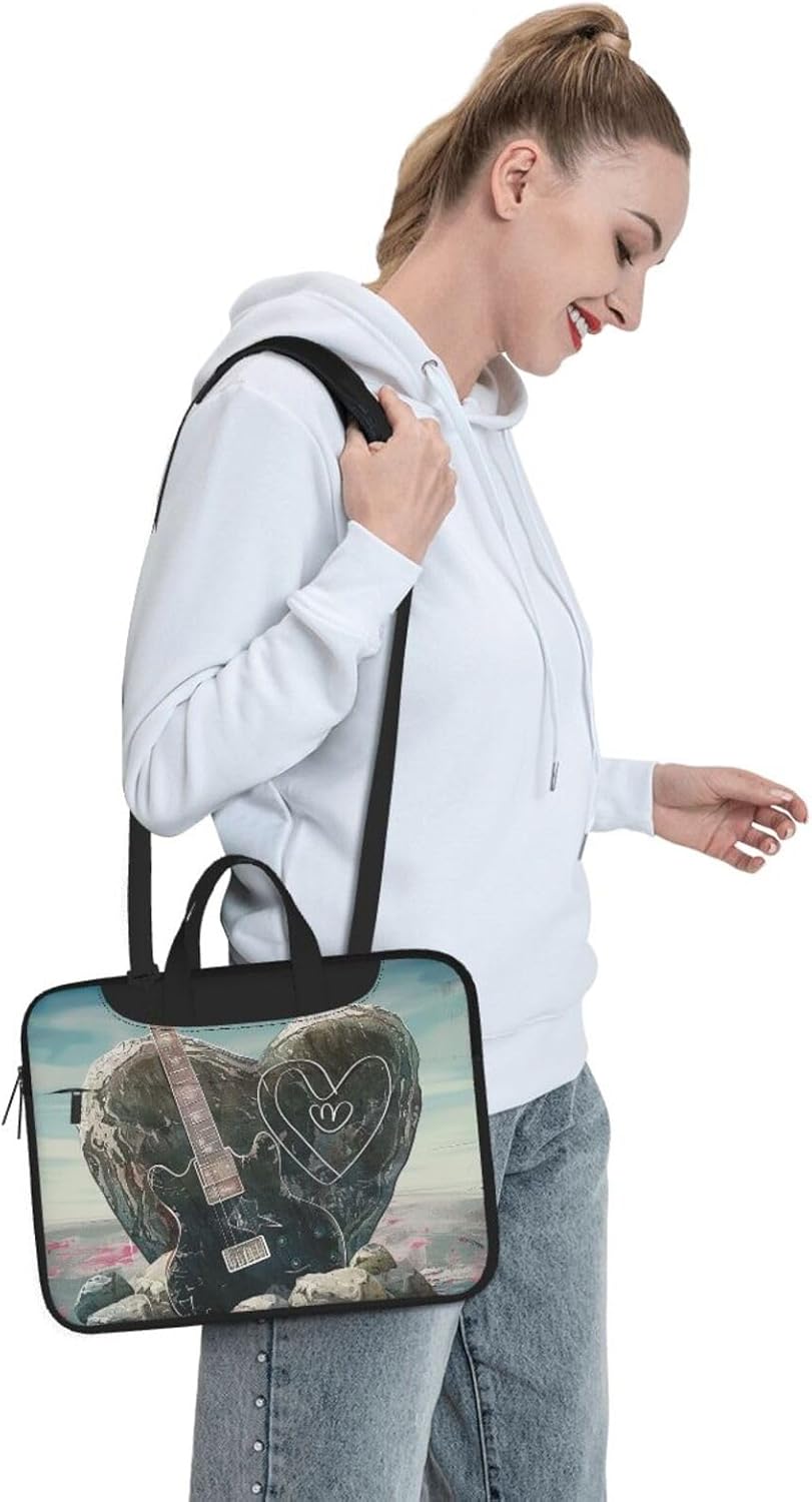 Love Rock Printed Laptop Tote Bag Laptop Tote Bag Travel Bag Business Computer Bag Work Bag for Men Women, black, 14 inch