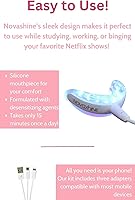 Vista 5 de Novashine Kit profesional de blanqueamiento de dientes: luz LED azul avanzada, gel de peróxido concentrado, adaptador para teléfono inteligente