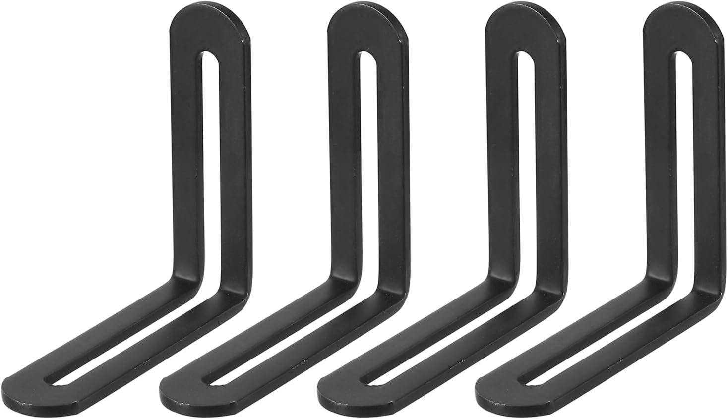 uxcell Adjustable Corner Code, 4Pcs 80x80mm - Stainless Steel 90-Degree L-Shape Corner Brace, for Fixed Furniture Shelf Bed Table Connector (Silver)