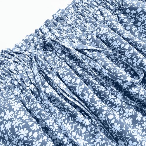 Women's Smocked High Waist Maxi Boho Skirts Casual Beach Vacation Long Skirt with Pockets A-Line Flowy Swing Skirts3