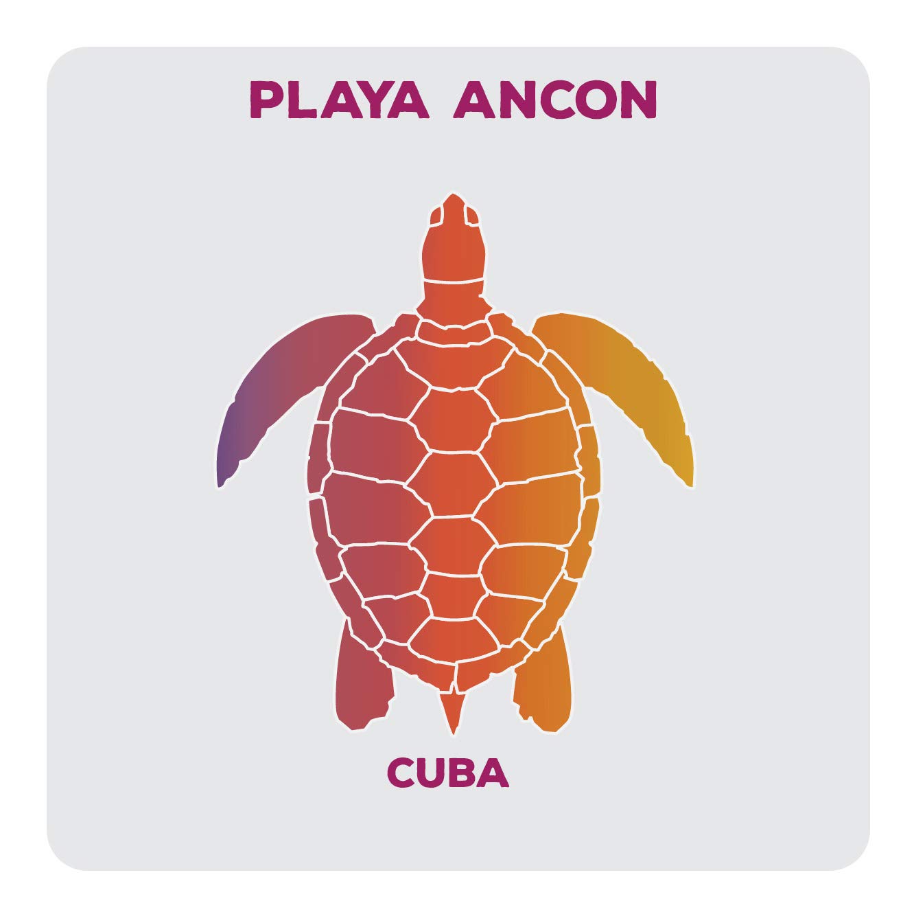 Playa Ancon Cuba Souvenir Acrylic Coaster 4-Pack Turtle Design