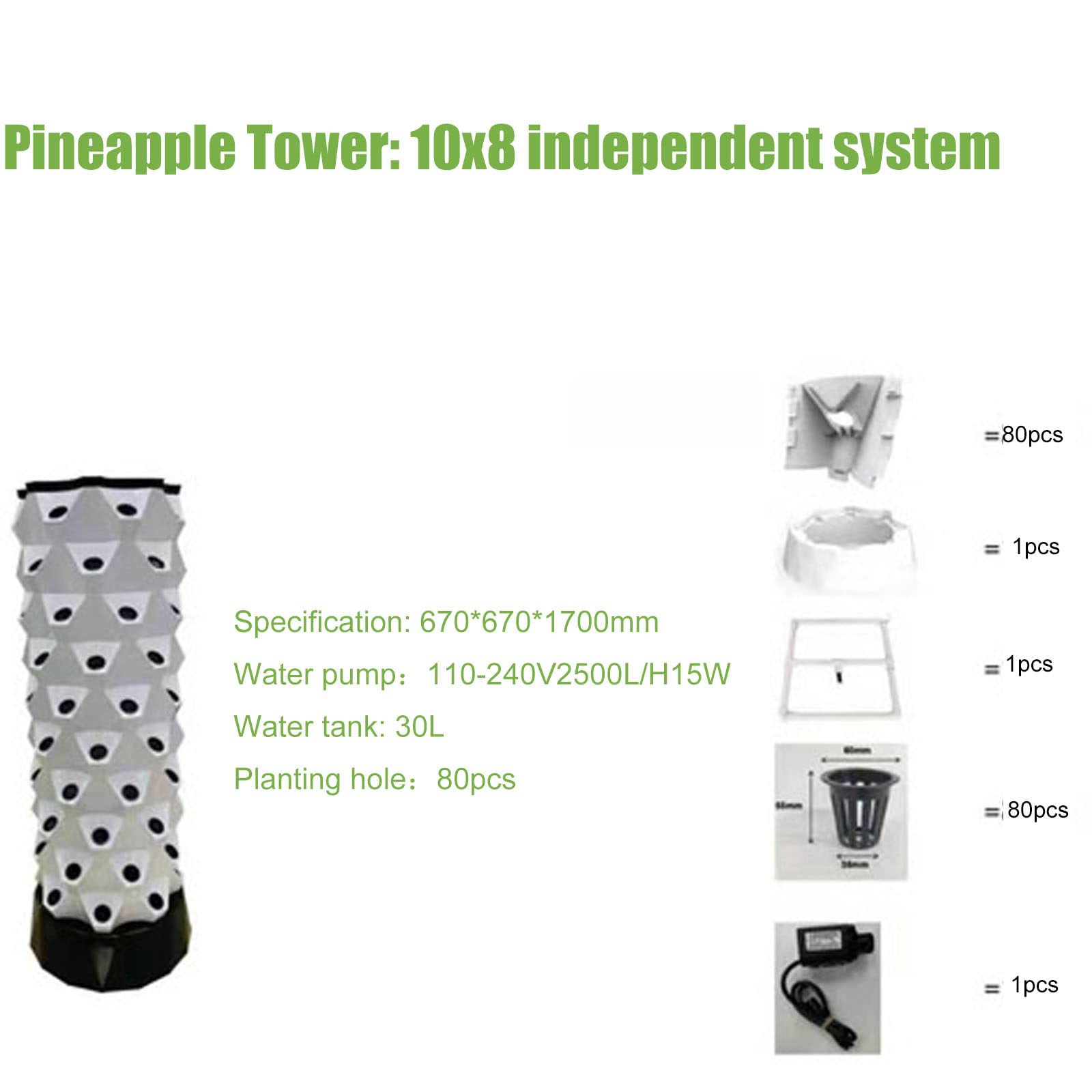 Kit de sistema hidropónico, configuración completa de jardinería interior para hierbas, frutas y verduras