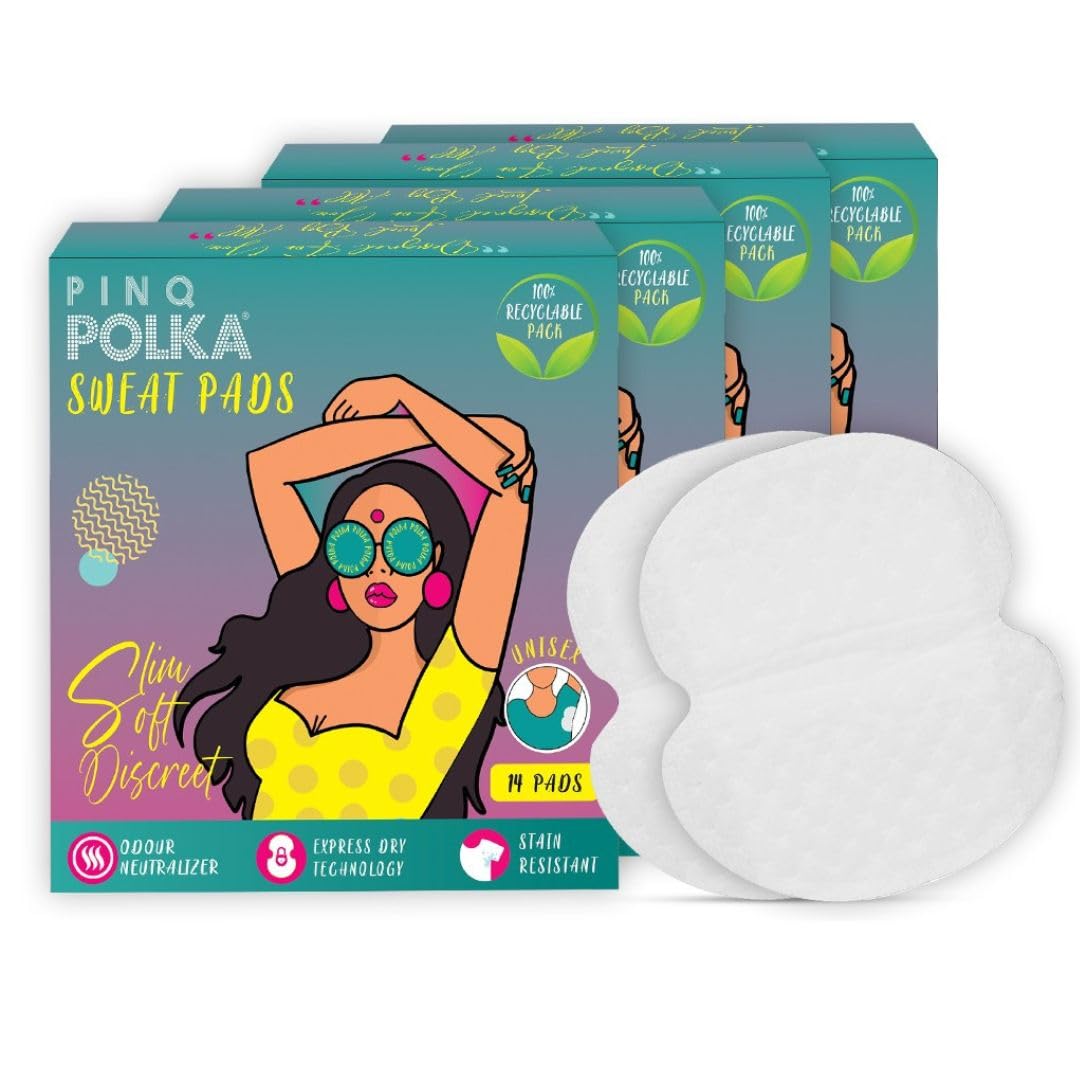 PINQ POLKA Sweat Pads For Underarms For Women & Men | Armpit pads| Prevents Stains |Absorbs Sweat & Unpleasant Odour | Breathable - 56 Pcs-picture-13