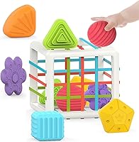 MINGKIDS Montessori Shape Sorter Toys for 1 Year Old - 6 Pc Multi-Sensory Developmental Toddler Toys, 12-24 Month Baby Gifts
