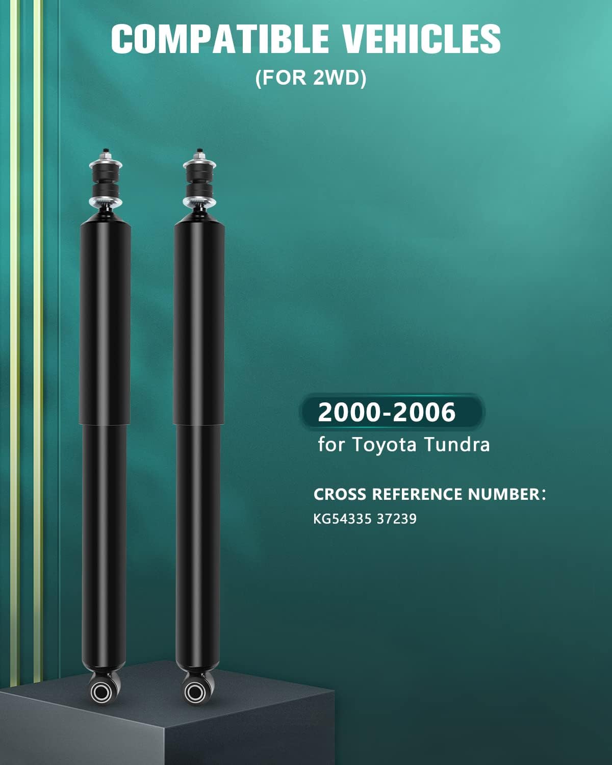 Rear Shocks for Toyota,AUTOMUTO 2pcs Shocks Absorbers Kit Fit for 2000 2001 2002 2003 2004 2005 2006 for Toyota Tundra KG54335 37239 Amortiguadores Gas Shocks Black Shocks Auto Shocsk Sets